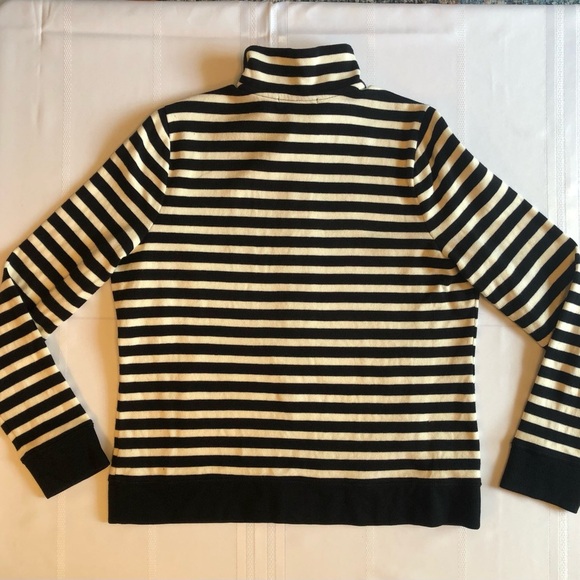 Lauren Ralph Lauren Black & White Striped Zip-Up Sweater With Pockets Size XL - Picture 2 of 8